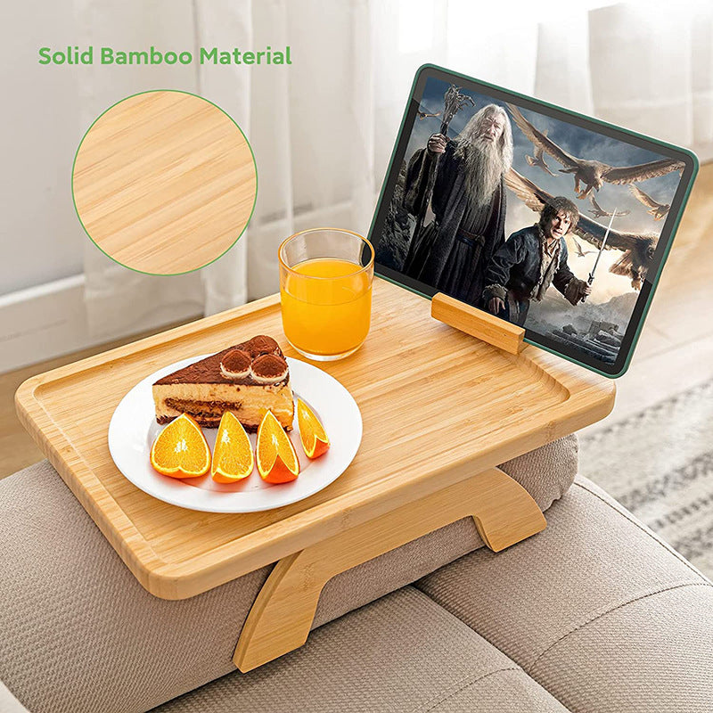 Versatile Bamboo Sofa Tray - Stylish Portable Folding Decor for Home and Office