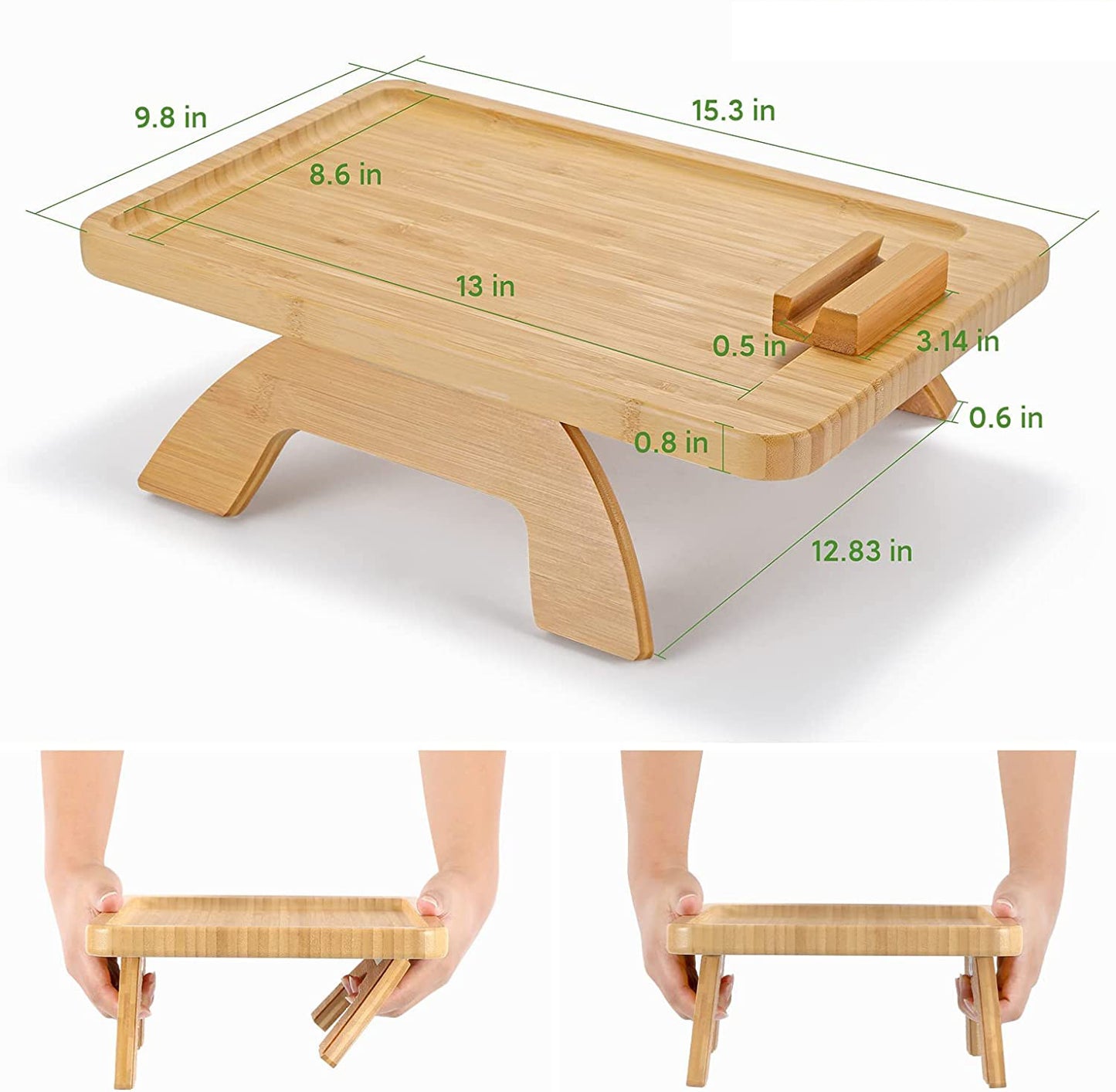 Versatile Bamboo Sofa Tray - Stylish Portable Folding Decor for Home and Office