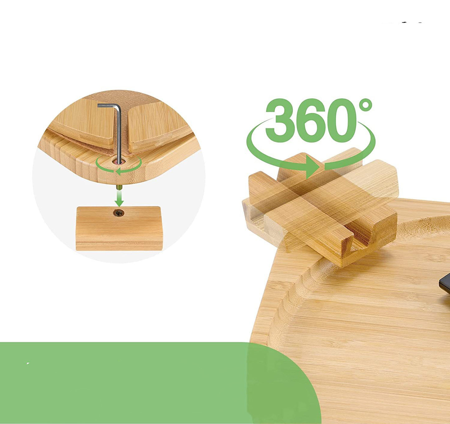 Versatile Bamboo Sofa Tray - Stylish Portable Folding Decor for Home and Office