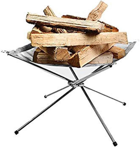 Portable Outdoor Firepit- Collapsible Steel Mesh Fireplace- Medium Size
