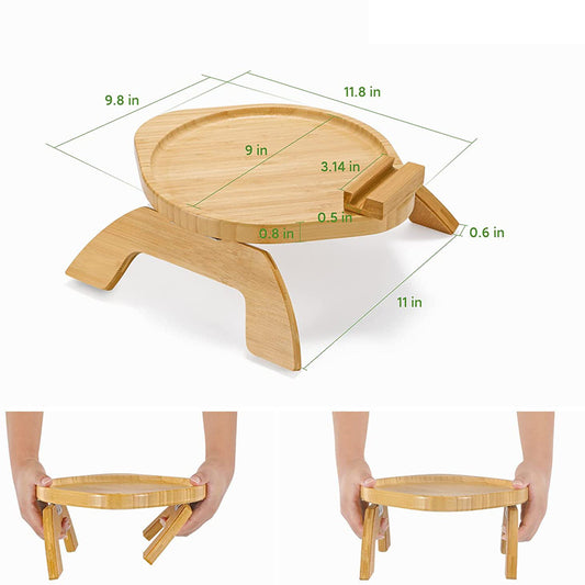 Versatile Bamboo Sofa Tray - Stylish Portable Folding Decor for Home and Office