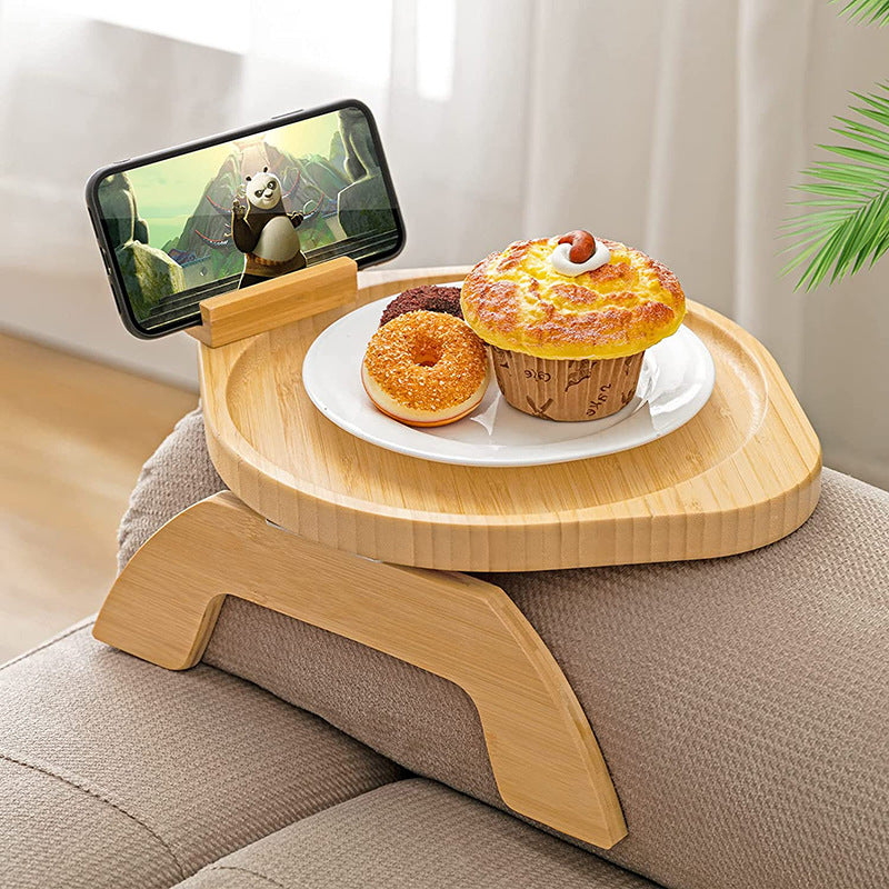 Versatile Bamboo Sofa Tray - Stylish Portable Folding Decor for Home and Office